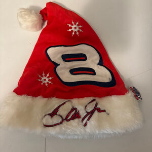 NASCAR Holiday Decor One Size Red White Santa Hat